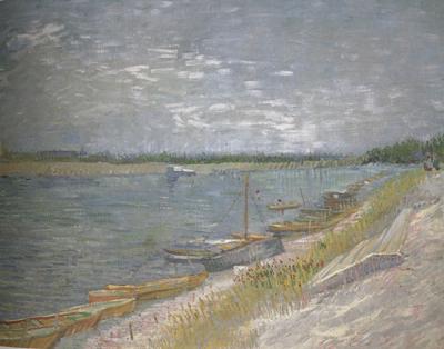 Vincent Van Gogh View of a River wtih Rowing Boats (nn04)